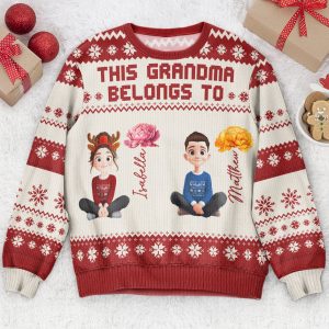 This Grandma Belongs To - 3D Cute Kids Version - Personalized Ugly Sweater