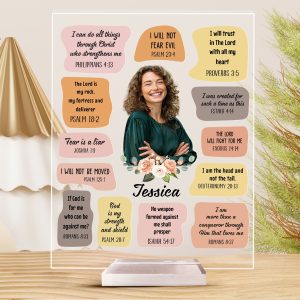 Christian Bible Verse Affirmations - Personalized Acrylic Photo Plaque - Gift For Daughter