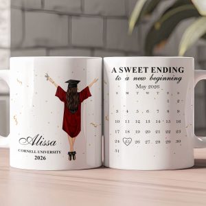 Custom Graduation Day A Sweet Ending To A New Beginning - Personalized Mug